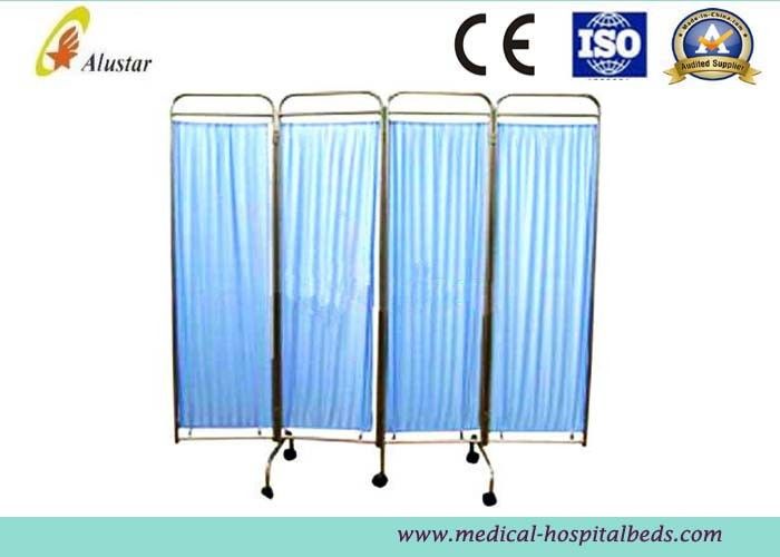 Mobile Stainless Steel Medical Privacy Screen, Folding Hospital Bedside Ward Screen (ALS-WS02)