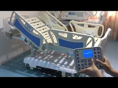 Coated Steel Manual Crank Medical Hospital Bed With Guardrail