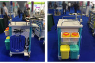 Updated Model Emergency Cart  ABS Plastic Medical Trolley With Drawers IV Pole  (ALS-ET118N)