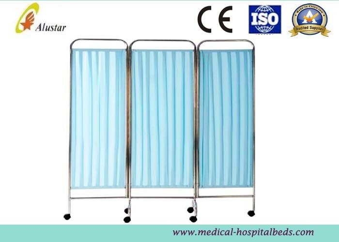 1500*1870mm Medical Stainless Steel Hospital Privacy Screens With Swivel Caster (ALS-WS09)